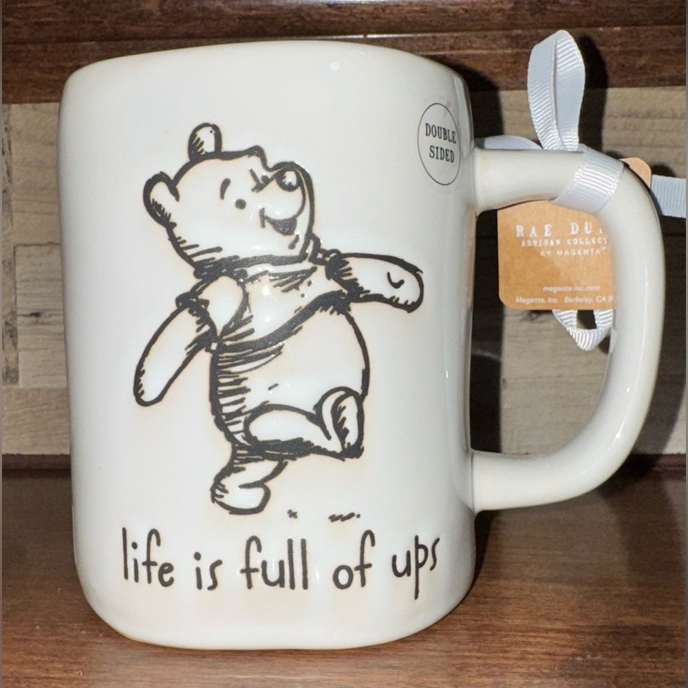 🥰 Rae Dunn Disney Winnie The Pooh LIFE IS FULL OF UPS AND DOWNS Mug  🐻 Honey 🍯